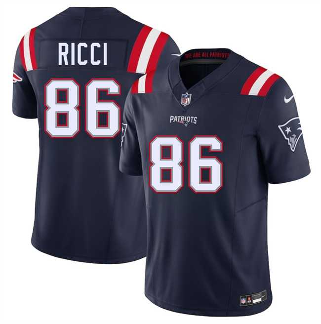 Men & Women & Youth New England Patriots #86 Giovanni Ricci Navy 2025 F.U.S.E. Vapor Limited Stitched Jersey